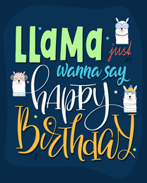 Llama online Birthday Card