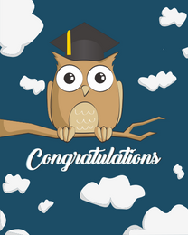 Owl On Tree online Graduation Card