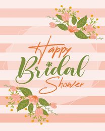 Pink Floral  online Bridal Shower Card