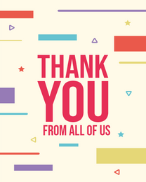 Colourful Shapes online Thank You Card