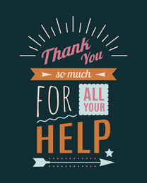 All Your Help online Thank You Card