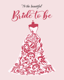 Pink Floral Gown online Bridal Shower Card