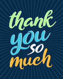 Typography online Saying Thank You Card