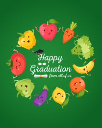 Vegetables online Graduation Card