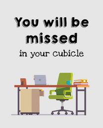 Cubicle  online Farewell Card