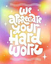 Hard Work online office congrats Card