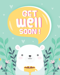 Bear Leaves online Get Well Soon Card