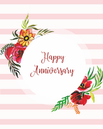 Floral online Anniversary Card