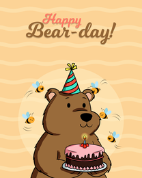 Bear Day online Funny Birthday Card