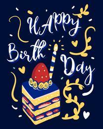 Cake Cherry online Birthday Card