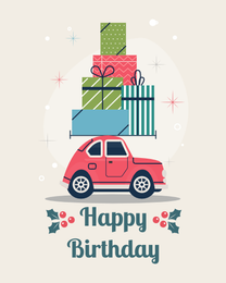 Car Gift online Birthday Card
