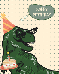 Dinasour online Funny Birthday Card