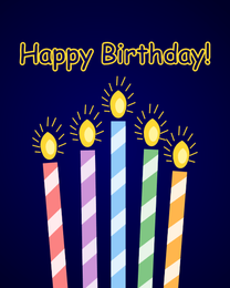 Multi Candles online Birthday Card