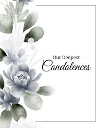 Green Flowers online Sympathy Card