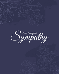 Blue Flowers online Sympathy Card
