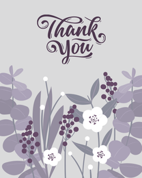 Purple Floral online Thank You Card
