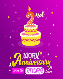 Second Year online Work Anniversary Card