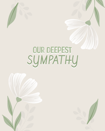 White Floral online Sympathy Card