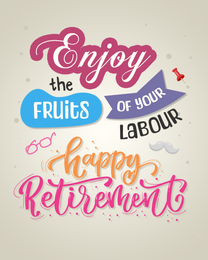 Fruits Of Labour online Retirement Card
