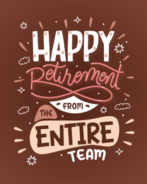 Entire Team online Retirement Card