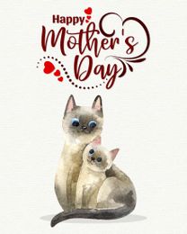 Cat online Mother Day Card