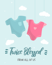 Twice Blessed online Baby Shower Card