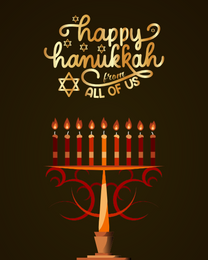 Golden online Hanukkah Card