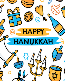 Drawing online Hanukkah Card