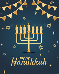 Gradient online Hanukkah Card
