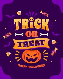 Trick And Treat online Halloween Card