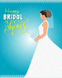 White Gown online Bridal Shower Card