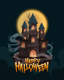 Scary Moon online Halloween Card
