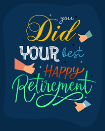Did Your Best online Retirement Card