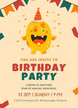 birthday character invitation