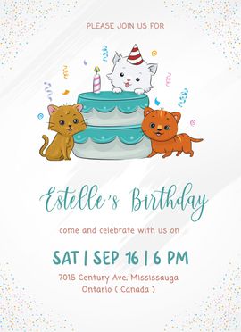 cake cats invitation