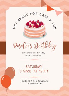 strawberry cake invitation