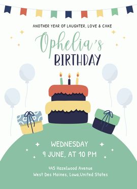 cake gifts invitation