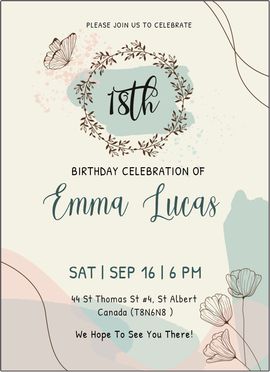 floral butterfly invitation