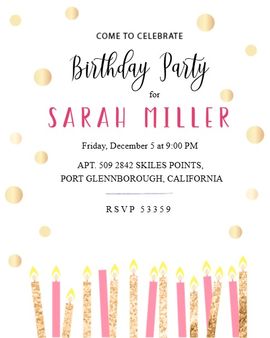 candles dots invitation