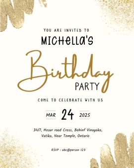 golden sparkle invitation