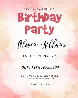 pink watercolor texture invitation
