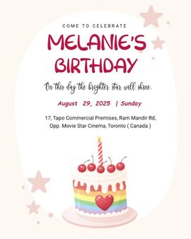 stars cake invitation