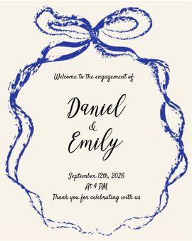 bow ribbon invitation