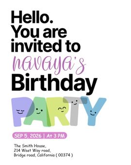 Colorful Party invitation