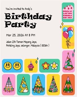 Colorful Shapes invitation