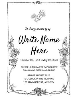 In Tribute And Love invitation