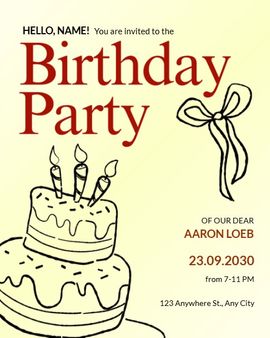Modern Minimal Birthday invitation
