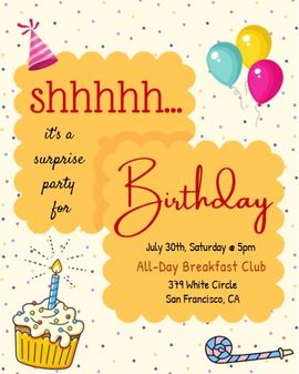 Shhh Surprise Birthday invitation