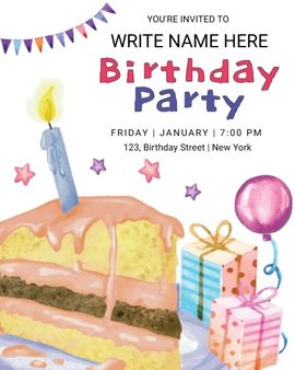 Soft Pastel Birthday invitation