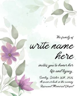 Tribute And Reflection invitation